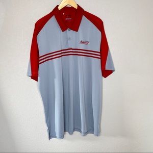 Adidas Budweiser Red Gray Stripe Polo Men's 2XL